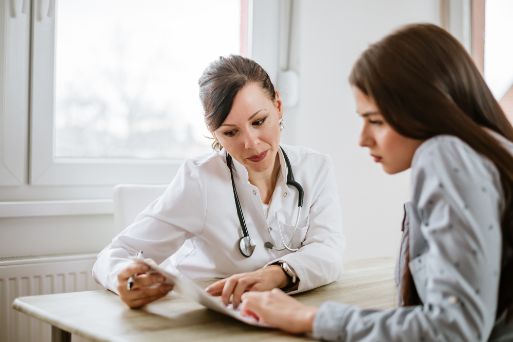 woman talking to her doctor