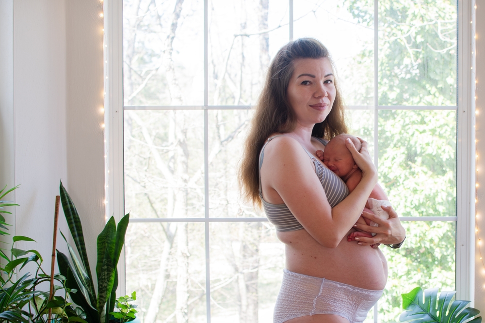Mother with newborn baby